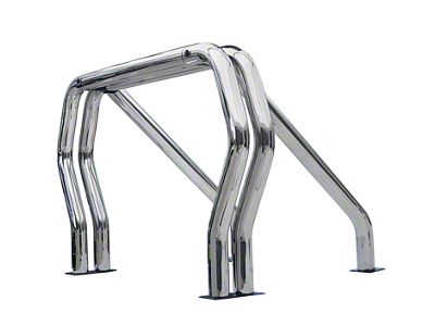 Go Rhino Double Bar/Single Kicker Bed Bar; Chrome (07-25 Tundra)