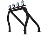 Go Rhino Single Bar/Single Kicker Bed Bar; Black (07-26 Tundra)