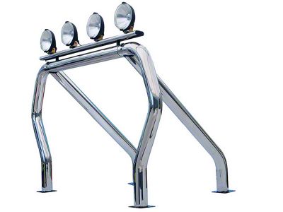 Go Rhino Single Bar/Single Kicker Bed Bar; Chrome (07-25 Tundra)