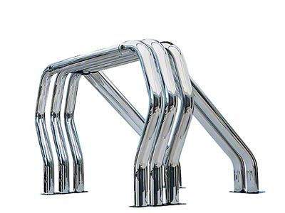 Go Rhino Triple Bar/Double Kicker Bed Bar; Chrome (07-25 Tundra)