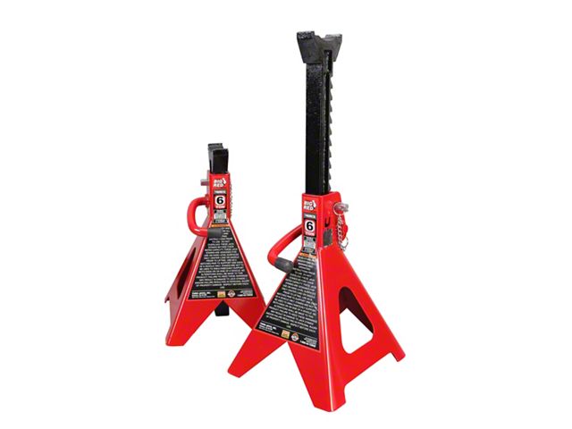 Tundra Big Red Double Lock Jack Stands; 6-Ton Capacity