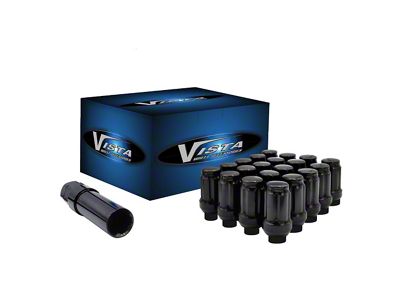 Black Acorn Spline ET Lug Nuts for Aftermarket Wheels; M14x1.5; Set of 24 (07-26 Tundra)