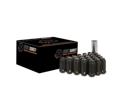Black Acorn Spline Lug Nuts; M14x1.5; Set of 20 (07-21 Tundra)