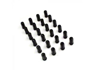 Black Bulge Acorn Lug Nut Kit; 14mm x 1.5; Set of 24 (22-25 Tundra)