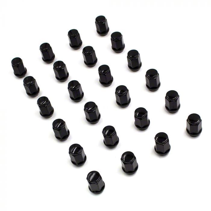 Tundra Black Bulge Acorn Lug Nut Kit; 14mm x 1.5; Set of 24 (2224