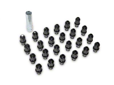 Black ET Truck Spline Lug Nut Kit; 14mm x 1.5; Set of 24 (22-25 Tundra)