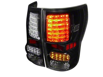 LED Tail Lights; Matte Black Housing; Clear Lens (07-13 Tundra)