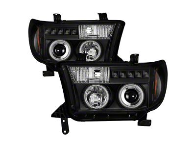 CCFL Halo Projector Headlights; Black Housing; Clear Lens (07-13 Tundra)