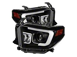 Light Bar DRL Projector Headlights; Black Housing; Clear Lens (14-17 Tundra; 2018 Tundra SR, SR5)