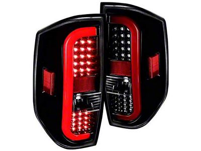 Sequential LED Tail Lights; Jet Black Housing; Clear Lens (14-21 Tundra)