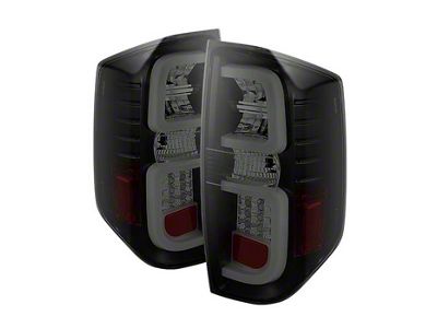 Light Bar LED Tail Lights; Black Housing; Smoked Lens (14-21 Tundra)