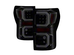 Version 2 Light Bar LED Tail Lights; Black Housing; Smoked Lens (07-13 Tundra)