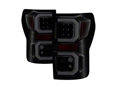 Version 2 Light Bar LED Tail Lights; Black Housing; Smoked Lens (07-13 Tundra)