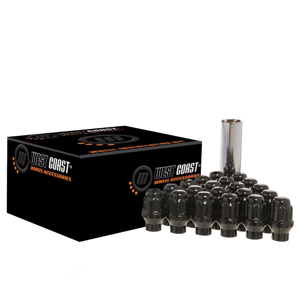 Tundra Black Spline Acorn ET Lug Nuts; M14x1.5; Set of 20 (0721 Tundra