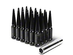 Black Steel Spiked Lug Nuts; M14x1.5; Set of 24 (07-26 Tundra)