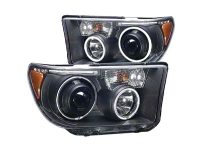 CCFL Halo Projector Headlights; Black Housing; Clear Lens (07-13 Tundra w/o Level Adjuster)