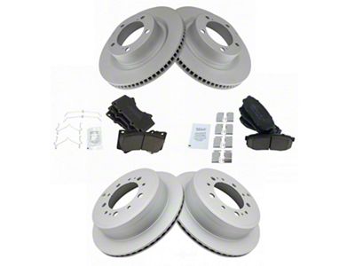 Ceramic 5-Lug Brake Rotor and Pad Kit; Front and Rear (07-21 Tundra)
