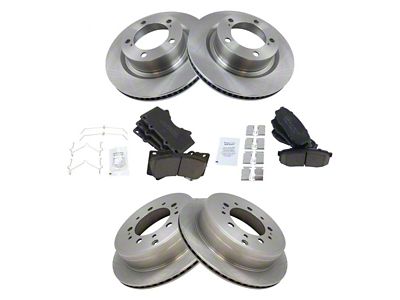 Ceramic 5-Lug Brake Rotor and Pad Kit; Front and Rear (07-21 Tundra)