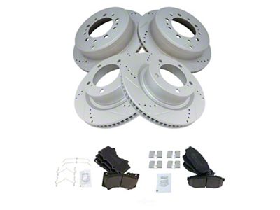 Ceramic Performance 5-Lug Brake Rotor and Pad Kit; Front and Rear (07-21 Tundra)
