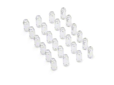Chrome Bulge Acorn Lug Nut Kit; 14mm x 1.5; Set of 24 (22-25 Tundra)