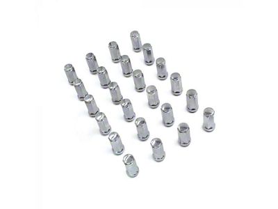 Chrome Bulge Acorn Lug Nut Kit; 14mm x 1.5; Set of 24 (22-25 Tundra)
