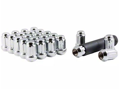 Chrome Closed End Spline Lug Nuts; M14 x 1.5; Set of 24 (22-25 Tundra)