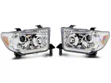 LED Halo Projector Headlights; Chrome Housing; Clear Lens (07-13 Tundra)
