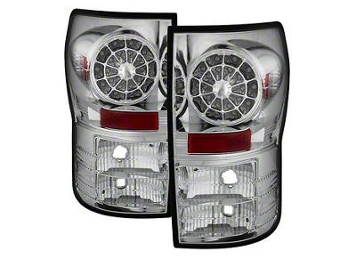 LED Tail Lights; Chrome Housing; Clear Lens (07-13 Tundra)