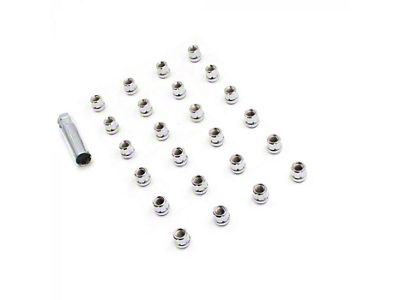 Chrome OE Truck Spline Lug Nut Kit; 14mm x 1.5; Set of 24 (22-25 Tundra)