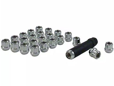 Chrome Open End Spline Lug Nuts; M14 x 1.5; Set of 24 (22-25 Tundra)
