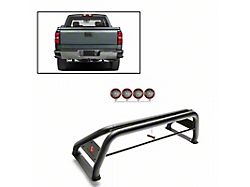 Classic Roll Bar with 5.30-Inch Red Round Flood LED Lights; Black (07-25 Tundra)