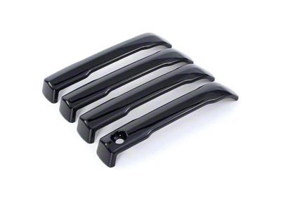 Door Handle Overlays; Gloss Black (22-26 Tundra Limited, Platinum & TRD)