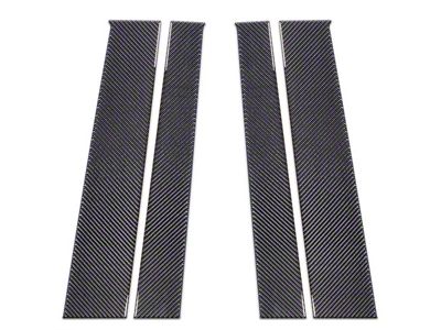 Door Pillar Accent Trim; Domed Carbon Fiber (07-21 Tundra Double Cab, CrewMax)