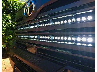 Dual 40-Inch White and Amber LED Light Bars with Grille Mounting Brackets (22-25 Tundra Limited, SR, SR5)