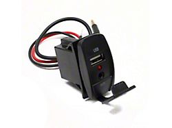 Dual Port Rocker Switch Panel with USB Ports and 3.50mm AUX Input (Universal; Some Adaptation May Be Required)