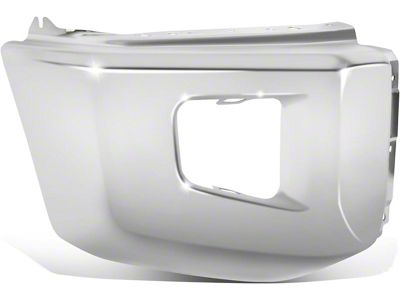Front Bumper End Cap without Parking Sensor Holes; Driver Side; Chrome (14-21 Tundra)