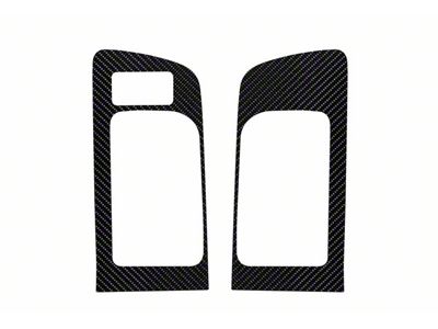 Front Door Handle Accent Trim; Raw Carbon Fiber (14-21 Tundra w/ Memory Seat Button)