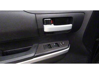 Front Door Switch Panel Accent Trim; Raw Carbon Fiber (14-21 Tundra)