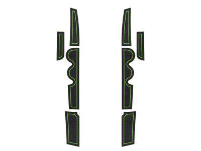 Front Side Door Pocket Foam Inserts; Black/Green (07-21 Tundra)