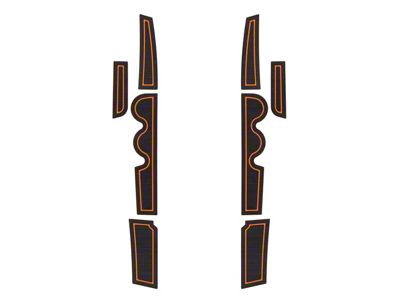 Front Side Door Pocket Foam Inserts; Black/Orange (07-21 Tundra)