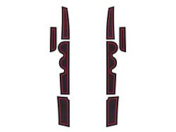 Front Side Door Pocket Foam Inserts; Black/Red (07-21 Tundra)
