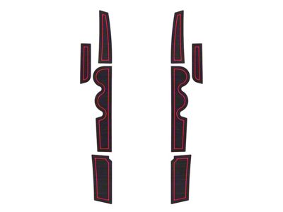 Front Side Door Pocket Foam Inserts; Black/Red (07-21 Tundra)