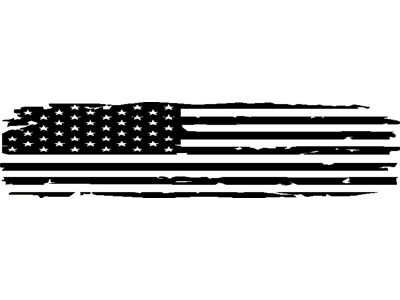 Full Rear Glass Tattered Flag Decal; Gloss Black (07-25 Tundra w/ Stationary Rear Window)