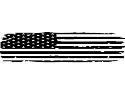 Full Rear Glass Tattered Flag Decal; Matte Black (07-25 Tundra w/ Stationary Rear Window)