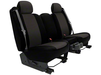 Genuine Neoprene Custom 1st Row Bucket Seat Covers; Charcoal/Black (22-25 Tundra)