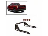 Gladiator Roll Bar with 7-Inch Red Round LED Lights; Black (07-26 Tundra)