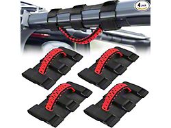Grab Handles for 2 to 4-Inch Roll Bar Mount; Black/Red (Universal; Some Adaptation May Be Required)