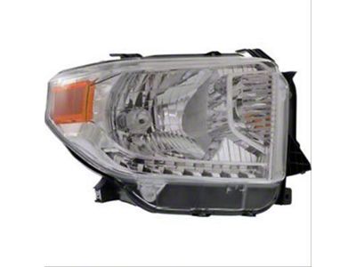 CAPA Replacement Halogen Headlight; Chrome Housing; Clear Lens; Passenger Side (14-17 Tundra w/ Factory Halogen Headlights)