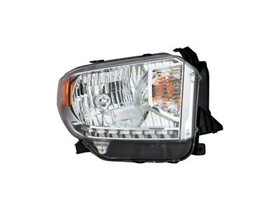 Replacement Halogen Headlight; Chrome Housing; Clear Lens; Passenger Side (14-15 Tundra w/ Factory Halogen Headlights)