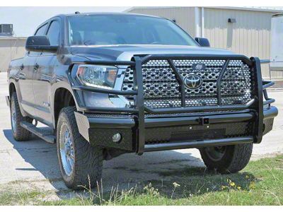 HD Replacement Front Bumper with Receiver Hitch; Semi-Gloss Black (14-21 Tundra)